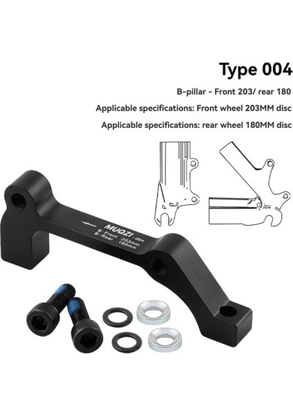 Muqzı Dağ Bisikleti Disk Fren Adaptörü Disk Fren Adaptörü Ön Çatal Çerçeve A/b Kolonu 180/180MM Dönüşüm Sele Stili 8 (Yurt Dışından)