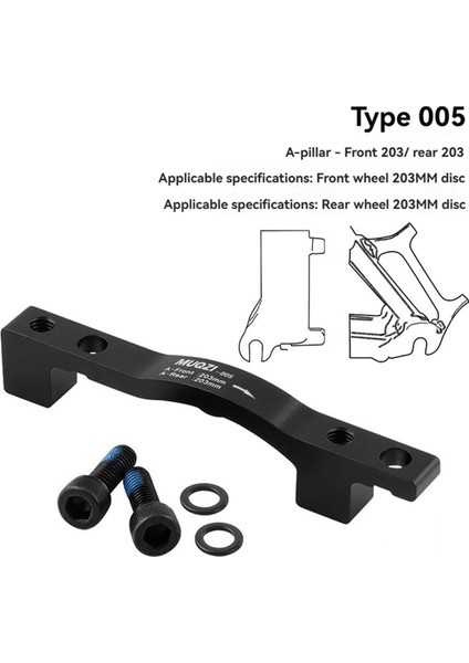 Muqzı Dağ Bisikleti Disk Fren Adaptörü Disk Fren Adaptörü Ön Çatal Çerçeve A/b Kolonu 203/180MM Dönüşüm Sele Stili 4 (Yurt Dışından)