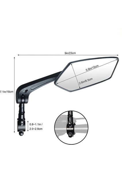 Bisiklet Dikiz Aynası Bisiklet Bisiklet Temiz Geniş Aralıklı Arka Görüş Dikiz Reflektörü Ayarlanabilir Sol Sağ Ayna (Yurt Dışından) fiyatları