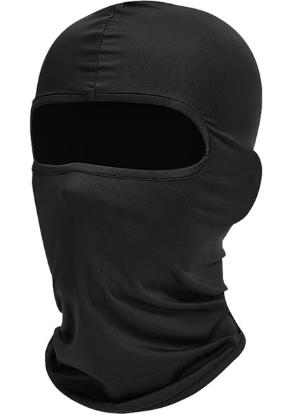 Tam Yüz Örtüsü Anti-Uv Nefes Alabilir Boyun Tam Maske Bisiklet Isıtıcı Rüzgar Geçirmez Siyah (Yurt Dışından)