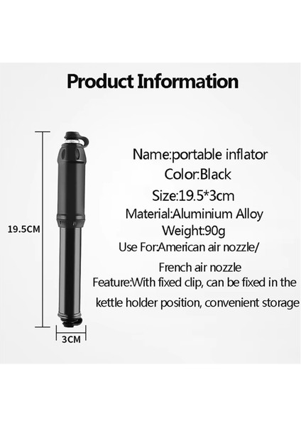Mini Bisiklet Pompası Taşınabilir Bisiklet Lastiği Şişirme Aleti, Yol Bisikleti ve Top Için El Pompası, Montaj Braketi Dahil, Bisiklet Aksesuarları (Yurt Dışından) indirimleri