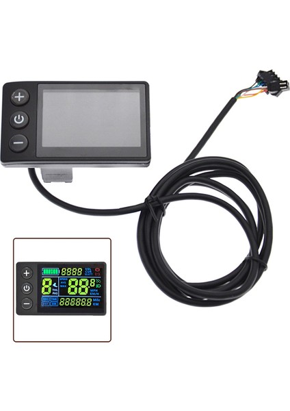S866 Elektrikli Bisiklet Ekranı 24V/36V/48V Renkli LCD Ekran Metre Sm Ebike Güç Destekli Scooter Kontrol Paneli (Yurt Dışından)