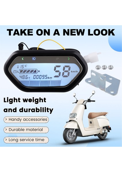48V 60V 72V Elektrikli Motosiklet Dijital LCD Kilometre Sayacı Hız Göstergesi Takometre (Yurt Dışından) indirimleri