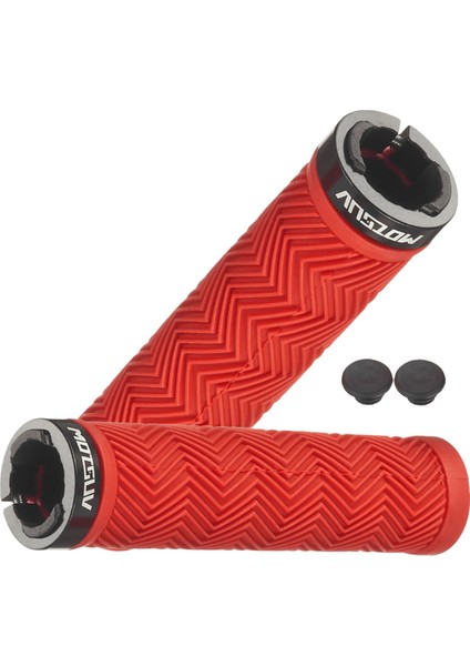 Motsuv Bisiklet Gidonu Tutacakları Kauçuk Yumuşak Dağ Bisikleti Tutacakları Toz Geçirmez Gidonu Koruma Kılıfı Bisiklet Tutacakları Kırmızı (Yurt Dışından)