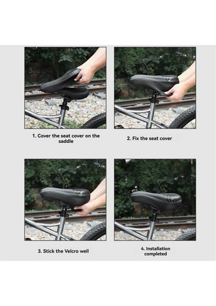 Bisiklet Sele Kılıfı Su Geçirmez Bisiklet Sele Minderi Rahat Bisiklet Sele Kılıfı Silikon Köpük Bisiklet Aksesuarları (Yurt Dışından)