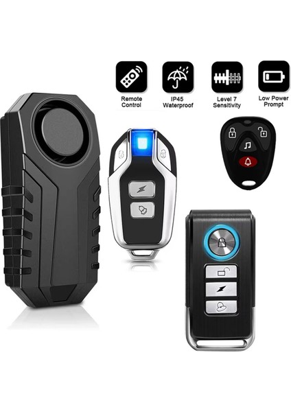 Motosiklet Bisiklet Titreşim Alarmı IP55 Su Geçirmez Bisiklet Alarmı Uzaktan Kumanda Hırsızlık Önleyici Motosiklet Dedektör Alarm Sistemi (Yurt Dışından) fiyatları