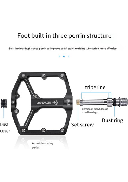 Gewage Bisiklet Pedalı Tek Parça Cnc Alüminyum Alaşımlı Ultra Hafif Conta Du Rulmanlı Bisiklet Pedalları Aksesuarları Kırmızı (Yurt Dışından) indirimleri