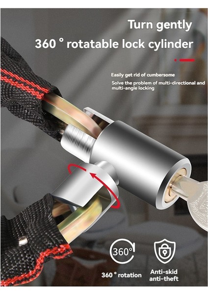 Bisiklet Kilidi Uzatılmış ve Kalınlaştırılmış Hırsızlık Önleyici Zincir Taşınabilir Elektrikli Araçlar Dağ Bisikleti Zincir Kilidi Bisiklet Zinciri (Yurt Dışından) fiyatları