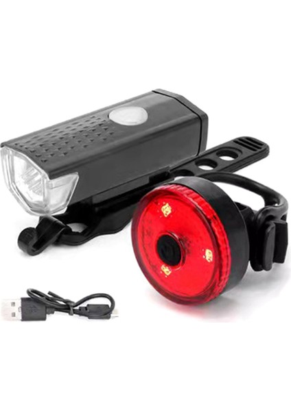 Bisiklet Gece Sürüşü Mini Bisiklet Güvenliği Dağ Bisikleti Işıkları Açık Hava Sürüş Ekipmanları Far ve Arka Lamba (Yurt Dışından)
