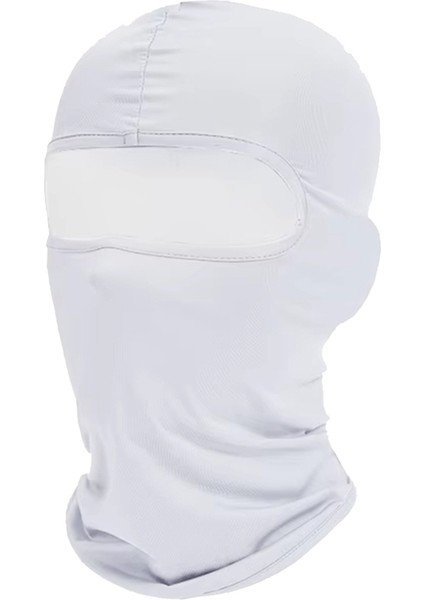 Tam Yüz Örtüsü Anti-Uv Nefes Alabilir Boyun Tam Maske Bisiklet Isıtıcı Rüzgar Geçirmez Beyaz (Yurt Dışından)