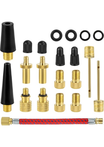 21 Adet Bisiklet Vana Adaptörü Manşonu Bisiklet Vana Adaptörü Vana Dönüşümü Nozulu Vana Adaptörü Bisiklet Aksesuarları (Yurt Dışından)