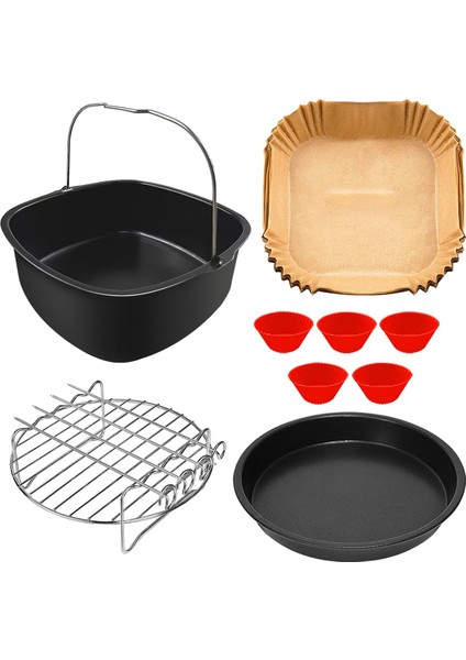Philips Airfryer Xl 6.2 L, Tefal 5 L, Cosori 4.7 L, Bpa Içermeyen Kare Airfryer Xl Aksesuarları Için Airfryer Aksesuarları (Yurt Dışından)