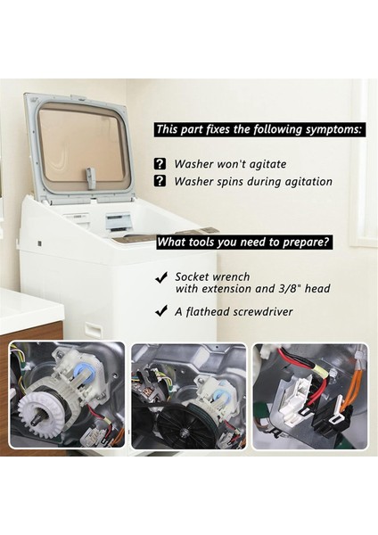 WH03X30517 Çamaşır Makinesi Vites Aktüatörü Çamaşır Makinesiyle Uyumludur AP7014559, WH05X25036, WH05X24435'IN Yerini Alır (Yurt Dışından) modelleri