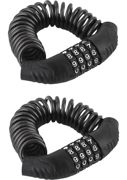 2 Adet Bisiklet Kilidi Çelik Kablo Zincir Şifre 4 Haneli Kilit Hırsızlık Önleyici Kombinasyon Sayı Kodu Güvenlik Bisiklet Aksesuarları (Yurt Dışından)