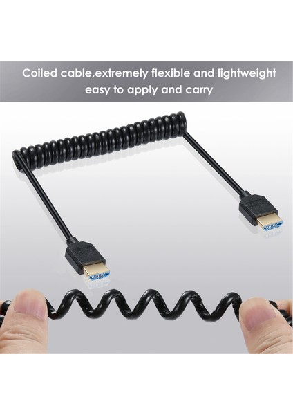 HDMI Uyumlu Tip Yaylı Geri Çekilebilir Hd Kablo HDMI Uyumlu 2.1 8K60Hz Dizüstü Bilgisayar Tv Monitör Projektör Bağlantı Kablosu B (Yurt Dışından) indirimleri