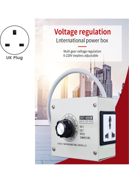 4000W Voltaj Kontrol Cihazı Ayarlanabilir Scr Dimmer Uk Fişi Kademesiz Değişken Hızlı Voltaj Regülatörü (Yurt Dışından) fırsatları