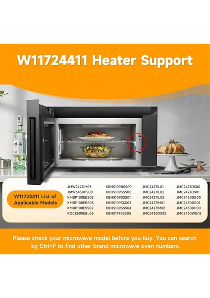 W11724411 W10909479 Whirlpool Kitchenaid Jenn-Air Maytag Mikrodalga Fırın Izgarası Için Isıtıcı Desteği 461967753871'I Değiştirir (Yurt Dışından) fırsatları