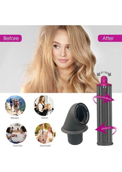 Dyson Airwrap SHS01 HS05 Şekillendirici Aparatı 360° Dönen Tüp Saç Kurutma Makinesi Adaptörü B Için 40MM Uzun Saç Kıvırma Makaraları (Yurt Dışından) modelleri
