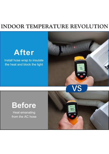 Taşınabilir Ac Hortum Yalıtım Kılıfı, Taşınabilir Klima Hortumu Kapağı Sarma, 5 Inç ve 5,9 Inç Çaplı Egzoz Hortumuna Uygun (Yurt Dışından) indirimleri
