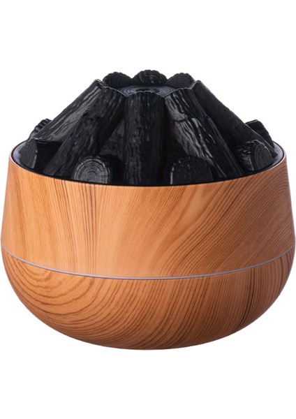 300ML Bonfire Nemlendirici USB Sessiz Alev Temel Difüzör Otomatik Kapanma Ev Ofis Spor Salonu Hafif Ahşap Desenli (Yurt Dışından)