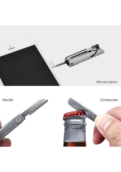 11'i 1 Arada Çok Amaçlı Alet Yuvası Tornavida Ucu Şişe Açacağı Kart Çıkarıcılar Açık Hava Katlanabilir Çok Amaçlı Alet Taşınabilir Anahtarlık (Yurt Dışından) fırsatları