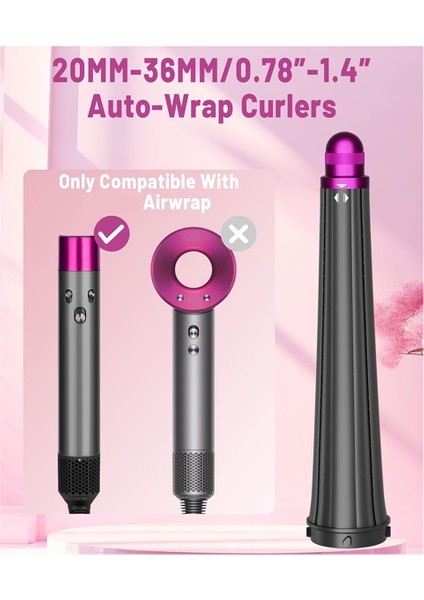 Dyson Airwrap HS01 HS05 Için Konik Uzun Namlulu Ek Parçası, Bukleler ve Dalgalar Için 20MM-36MM Otomatik Sarma Saç Maşası Mor (Yurt Dışından) fiyatları