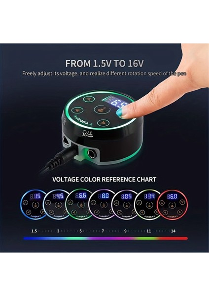 Profesyonel Dövme Güç Kaynağı 1.5V-16V Profesyonel Dijital LCD Güç Kaynağı Güç Adaptörü Güç Kablosu Us-Plug (Yurt Dışından)