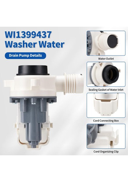 W11399437 W11259498 Çamaşır Makinesi Tahliye Pompası Oem Parçaları 120V 60Hz 1.2A Whirlpool Maytag Kenmore Için (Yurt Dışından) modelleri