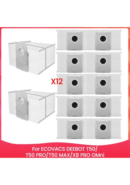 Ecovacs Deebot T50 Serisi Için Toz Torbaları, T50 PRO/T50 Max/x8 Pro Omni Vakum Yedek Torbaları (Yurt Dışından)