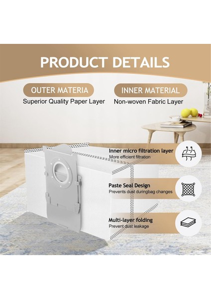 Ecovacs Deebot T50 Serisi Için Toz Torbaları, T50 PRO/T50 Max/x8 Pro Omni Vakum Yedek Torbaları (Yurt Dışından) fırsatları