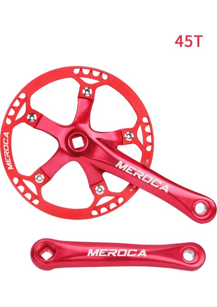 Meroca Bisiklet Kare Delik Krank Takımı Hızlı Katlanır Bisiklet Krank Takımı 45T Kare Delik 170MM 130 Bcd Krank Kırmızı (Yurt Dışından) indirimleri