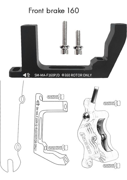 Disk Fren Montaj Adaptörü Ultralight Düz Montaj Pm/is Dönüştürücü Bisiklet Aksesuarları Rotor Değişim Braketi Ön (Yurt Dışından) modelleri
