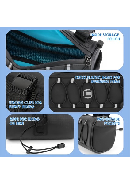 Bisiklet Gidonu Çantası Su Geçirmez Bisiklet Gidonu Çantası Büyük Yansıtıcı Alan ve Şeritler, Dağ Bisikleti Ön Kese Çantası (Yurt Dışından) fiyatları