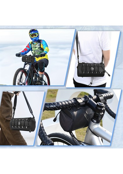Bisiklet Gidonu Çantası Su Geçirmez Bisiklet Gidonu Çantası Büyük Yansıtıcı Alan ve Şeritler, Dağ Bisikleti Ön Kese Çantası (Yurt Dışından) modelleri