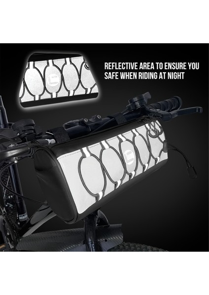 Bisiklet Gidonu Çantası Su Geçirmez Bisiklet Gidonu Çantası Büyük Yansıtıcı Alan ve Şeritler, Dağ Bisikleti Ön Kese Çantası (Yurt Dışından) indirimleri