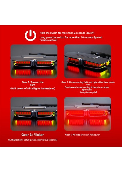 Akıllı Uzaktan Kumandalı Bisiklet Lambası Bisiklet Uyarı Arka Lambası Dağ Bisikleti Akıllı Uzaktan Kumandalı Dönüş Sinyali (Yurt Dışından) indirimleri