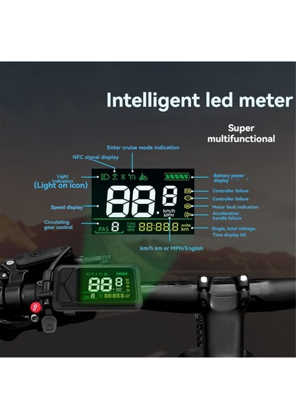 E-Bisiklet Ekranı 36V 48V 60V E-03N LCD Ekran 5 Pin Elektrikli Scooter Akıllı LCD Renkli Ekran Metre Sm Fişli (Yurt Dışından) indirimleri