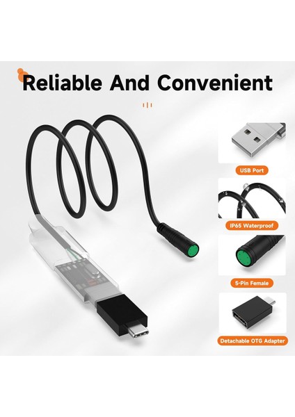 Bafang Mid Drive Kit BBS01 BBS02B Bbshd Için Otg-Usb USB Programlama Kabloları Pas Hız Parametrelerini Değiştirmek Için 100CM (Yurt Dışından) fiyatları