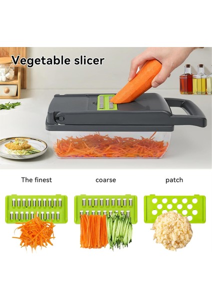 16'sı 1 Arada Sebze Kesici Kaplı Ev Mutfak Çok Fonksiyonlu Sebze Kesici Taşınabilir Kolay Temizlenir (Yurt Dışından) fiyatları