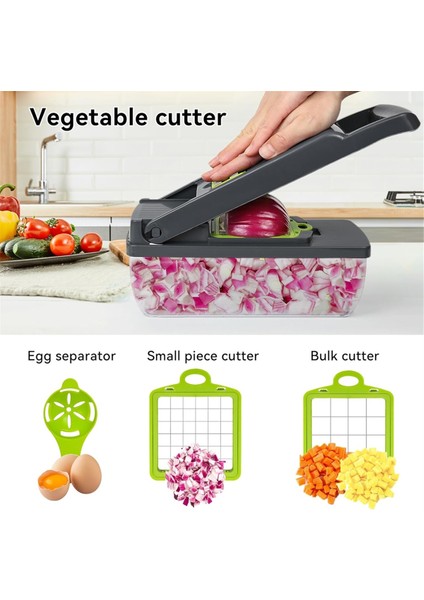16'sı 1 Arada Sebze Kesici Kaplı Ev Mutfak Çok Fonksiyonlu Sebze Kesici Taşınabilir Kolay Temizlenir (Yurt Dışından) indirimleri
