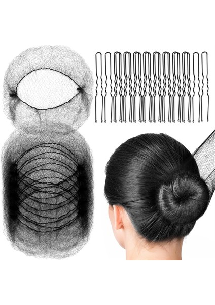 50 Adet Örgü Saç Ağları ve 100 Adet U Şeklinde, Gıda Hizmeti Çalışanları Için Saç Ağları, Kadınlar ve Erkekler Için Saç Ağları Siyah (Yurt Dışından) fiyatları