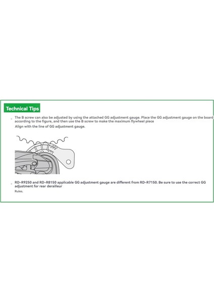 Bisiklet Arka Vites Zinciri Boşluğu Volan Kılavuz Tekerlek Gg Ayar Ölçer Aleti Shimano Için R9250 R8150 (Yurt Dışından) fiyatları