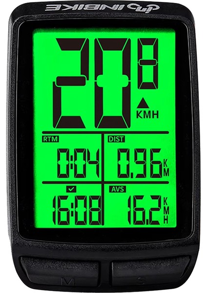 Inbıke Bisiklet Bilgisayarı Ölçer Işıklı Bisiklet Kilometre Sayacı Kablosuz Bisiklet Bilgisayarı LCD Ekranlı Bisiklet Hız Göstergesi Bisiklet Kilometre Sayacı (Yurt Dışından)