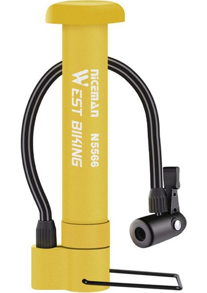 West Bıkıng Bisiklet Hava Pompası Taşınabilir Bisiklet Pompası Schrader Valfli El Hava Pompaları Bisiklet Lastikleri Toplar Balonlar Sarı (Yurt Dışından)