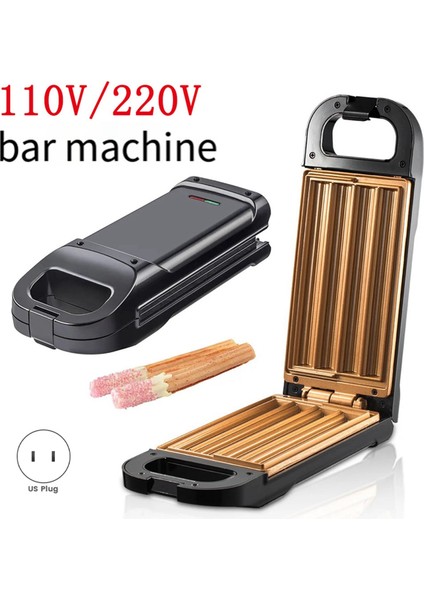 Kızarmış Hamur Çubuk Makinesi Ev Tipi Çift Taraflı Isıtmalı Ekmek Makinesi Waffle Makinesi Waffle Çubuğu Abd Fişi (Yurt Dışından) fiyatları