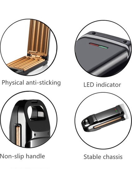 Kızarmış Hamur Çubuk Makinesi Ev Tipi Çift Taraflı Isıtmalı Ekmek Makinesi Waffle Makinesi Waffle Çubuğu Abd Fişi (Yurt Dışından) fırsatları
