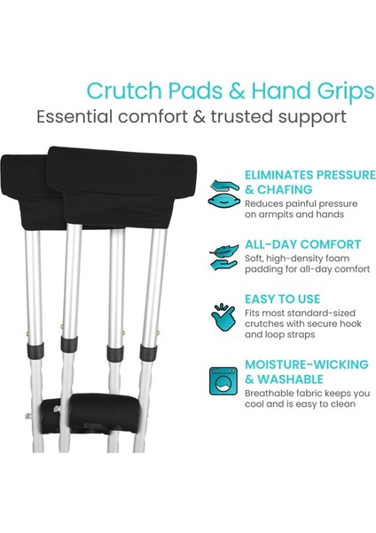 Koltuk Değneği Pedleri El Tutacakları, Nefes Alabilir, Makinede Yıkanabilir Dolgu - Nem Emici ve Koku Azaltıcı Yastık Aksesuar Kılıfları (Yurt Dışından) indirimleri