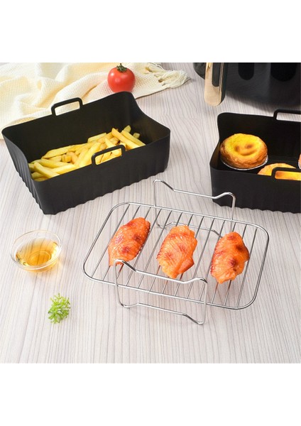 Ninja AF400EU Çift Bölmeli Airfryer Için Airfryer Aksesuarları Seti Silikon Airfryer Kaplamaları Kurutma Makinesi Rafları Pişirme Kağıdı (Yurt Dışından) modelleri