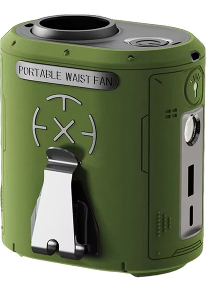 Yüksek Hızlı Turbo Bel Askılı Fan Açık Hava USB Güç Bankası Yüksek Rüzgar Gücü Bel Askılı Fan Klima Yeşil (Yurt Dışından)