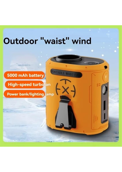 Yüksek Hızlı Turbo Bel Askılı Fan Açık Hava USB Güç Bankası Yüksek Rüzgar Gücü Bel Askılı Fan Klima Yeşil (Yurt Dışından) fiyatları